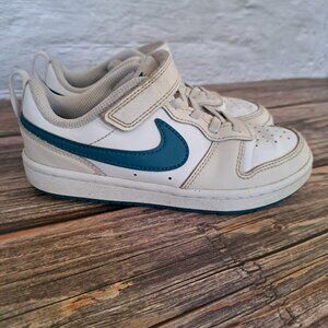 Nike Court Borough Low 2 sneakers in white and blue kids size 13C